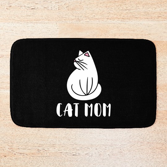 Cat Mom Kitty Cats Moms Crazy Cat Lady Bath Mats