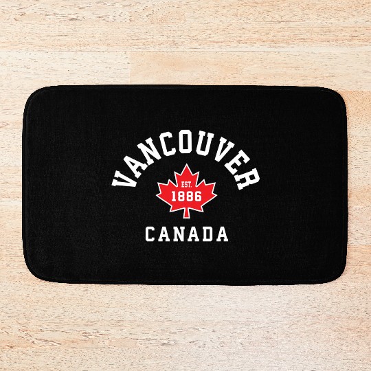 Vancouver Canada Canadian Flag Maple Leaf Bath Mats