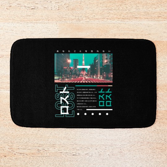 Japanese Streetwear Vibes Aesthetic Tokyo Fashion Bath Mats