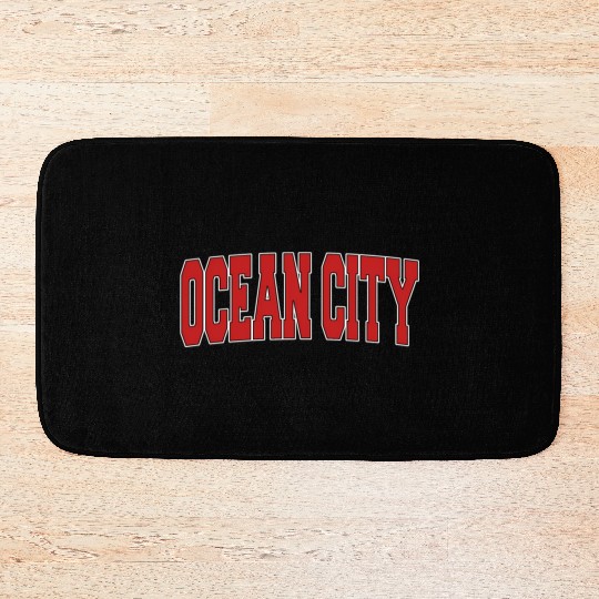 Ocean City Nj New Jersey Varsity Style Usa Sports Bath Mats
