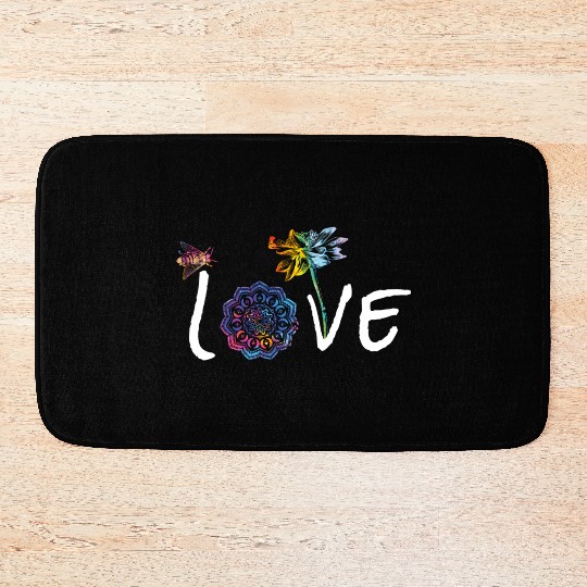 Namaste Love Lotus Bee Peace Meditation Bath Mats