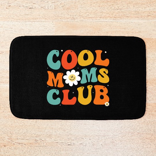 Cool Moms Club Groovy Hippie Theme Mother Day Bath Mats