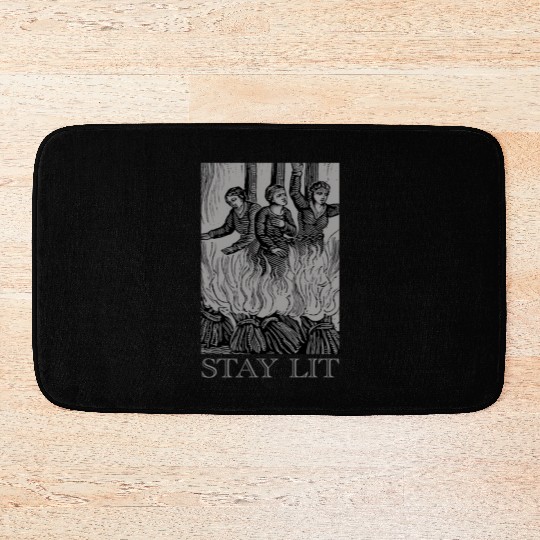 Stay Lit Occult Satan Witch Unholy Baphomet Tarot Bath Mats