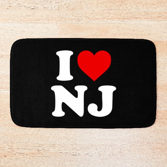 I Love Nj Heart New Jersey Bath Mats