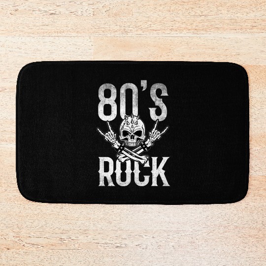 80S Rock And Roll Distressed Music Guitar Band Bath Mats