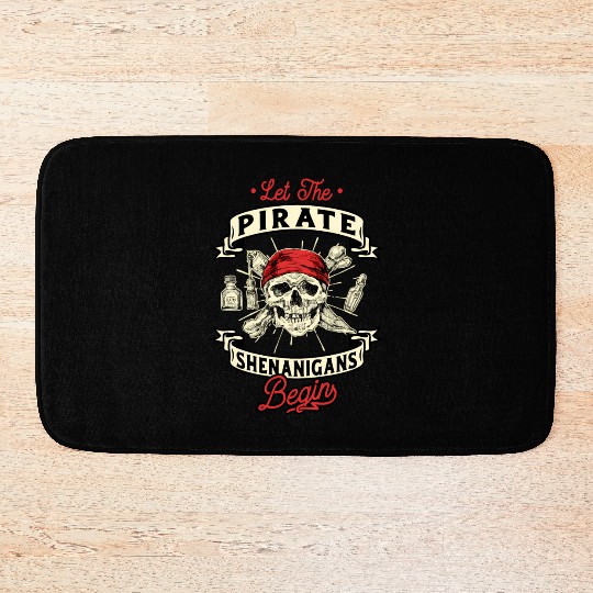 Let The Pirate Shenanigans Begin - Crossbones Bath Mats