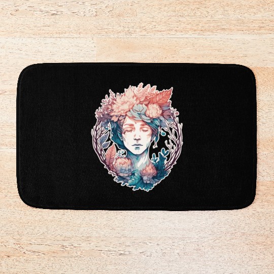 Spring Flower Crown Girl Cottagecore Fairy Aesthet Bath Mats