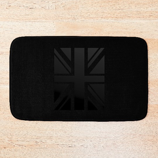 Black Union Jack - Uk Flag - Great Britain Bath Mats