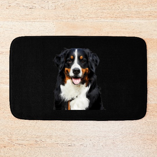 Portrait Of Bernese Mountain Dog Bath Mats