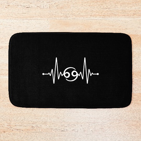 Heartbeat Cancer Zodiac Sign Bath Mats