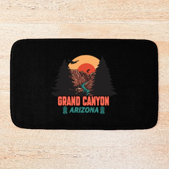 Grand Canyon Arizonna National Park Illustration Bath Mats