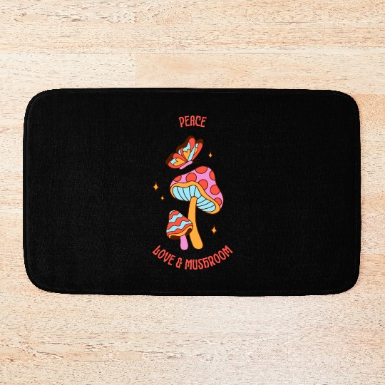 Peace Love & Mushroom Bath Mats