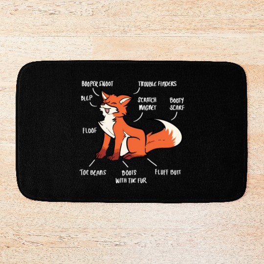 Anatomy Of A Fox Fox Bath Mats