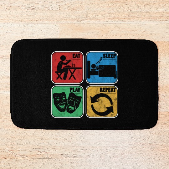 Eat Sleep Play Acting Actor Actress Movie Theatre Bath Mats