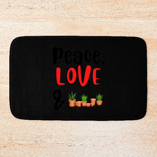 Peace Love and Plants Bath Mats