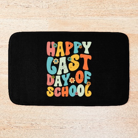 Groovy Happy Last Day of School Teacher Student Bath Mats