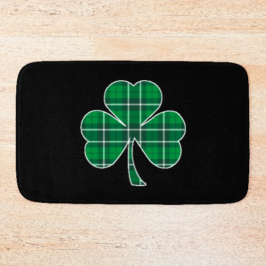 St Patric Day Irish Green Buffalo Plaid Shamrock Bath Mats