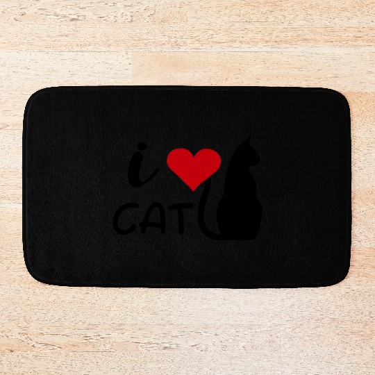 I LOVE MY CAT Bath Mats
