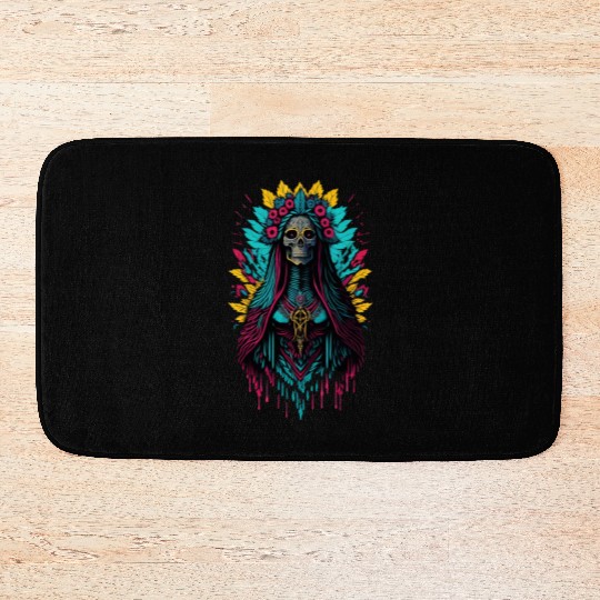 Santa Muerte de Guadalupe Bath Mats