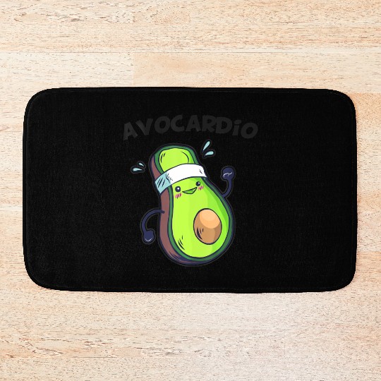 Avocardio Fitness Avocado Gym Vegan Guacamole Bath Mats