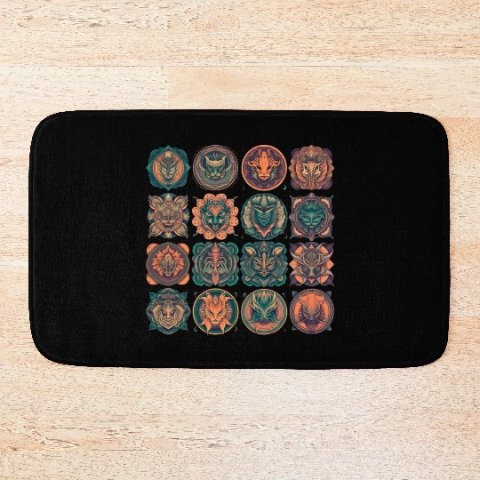 Celestial Creatures Emblems Bath Mats