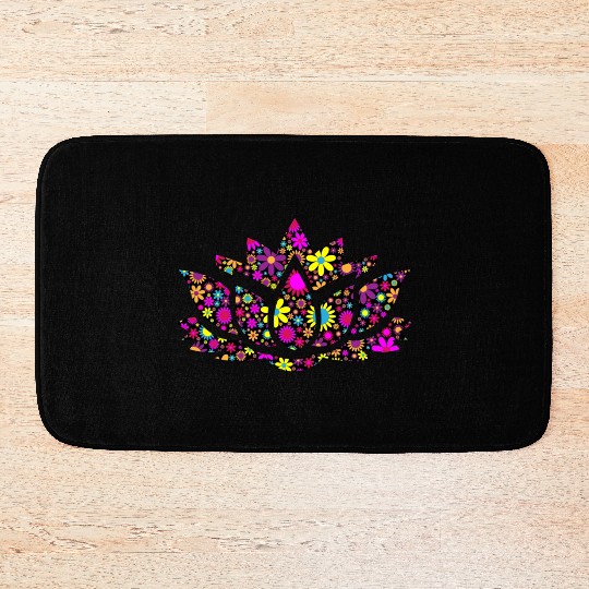 Lotus silhouette Bath Mats