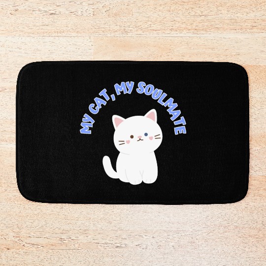 My Cat, My Soulmate, Cute Bath Mats