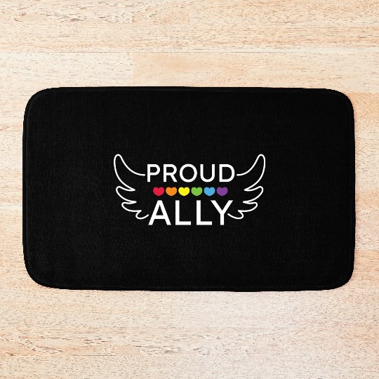 Proud Ally LGBTQIA Pride Month Celebration Gift Bath Mats