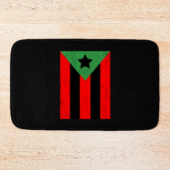 Afro Boricua Flag Puerto Rico Africa Roots Pride Bath Mats