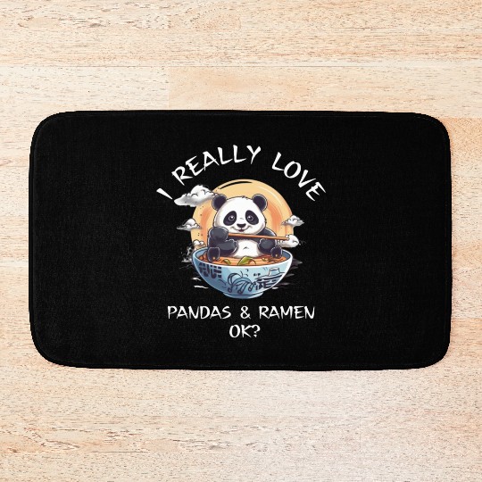 Kawaii Anime Panda Otaku Japanese Ramen Noodles Bath Mats