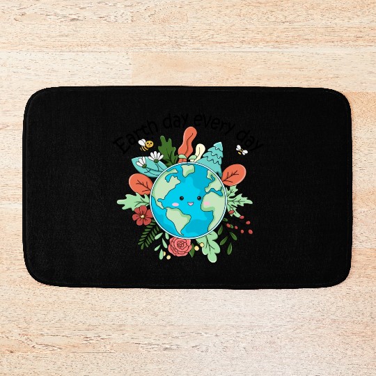Earth Day Every Day Save The Planet Nature Lovers Bath Mats