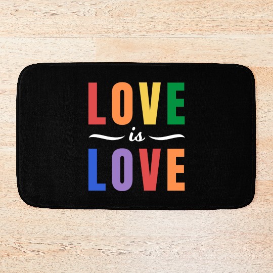Love is Love Lesbian Gay Bisexual Transgender Ally Bath Mats