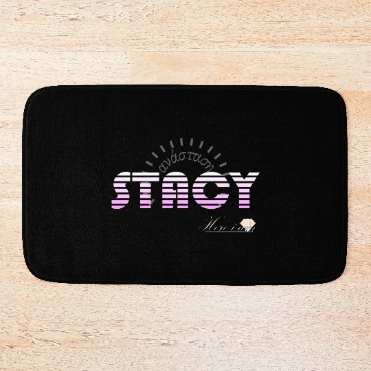 Stacy pink white, etymology of Greek origin. Bath Mats