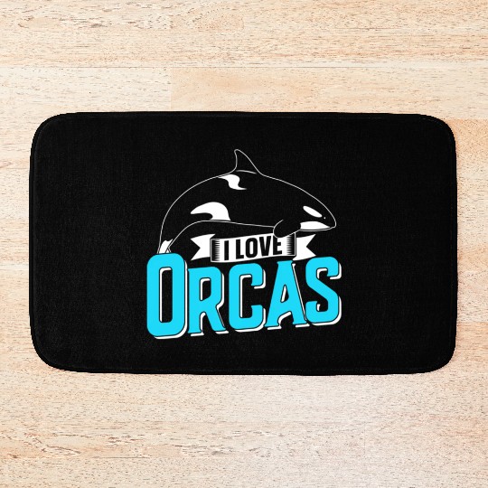I Love Orcas Orca Whale Sea Bath Mats