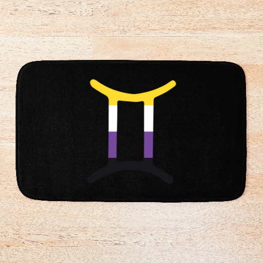 Non Binary Gemini Sign Non Binary Pride Bath Mats