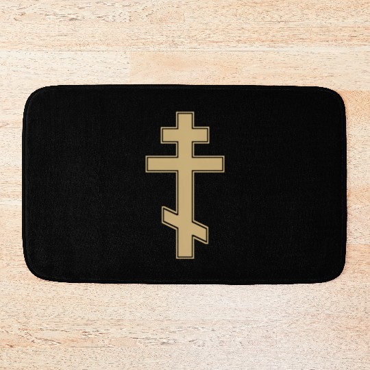Russian Orthodox Cross Slavo Byzantine Cross Bath Mats