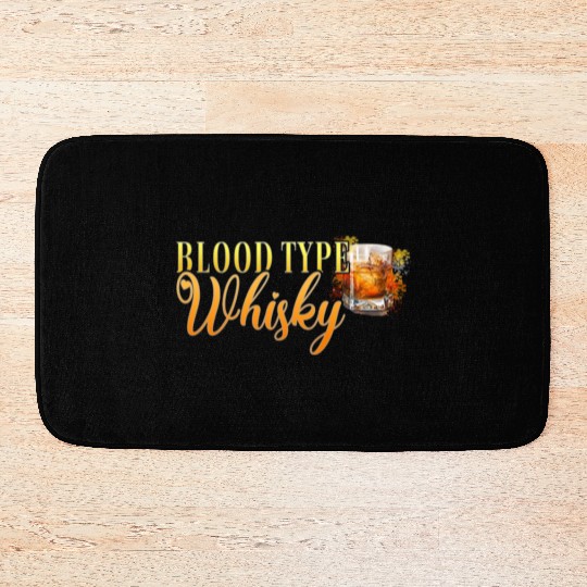 Blood Type Whisky Cocktail for Bartender Bath Mats