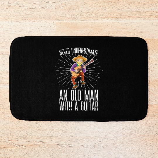 Retired Guitarist Guitar Player Retirement Guitar Bath Mats