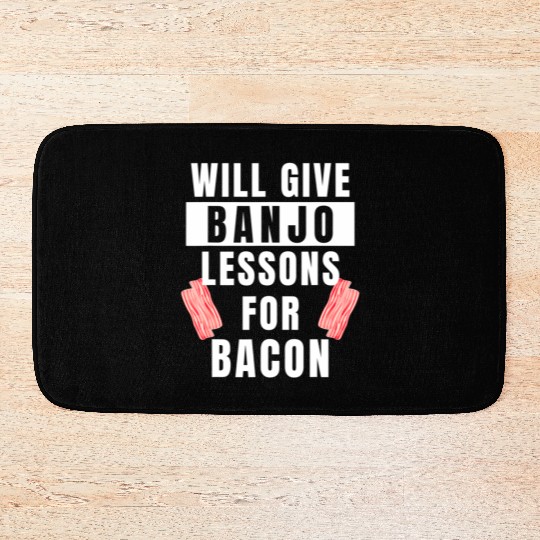 Banjo Player Lessons For Bacon Music Instrument Bath Mats