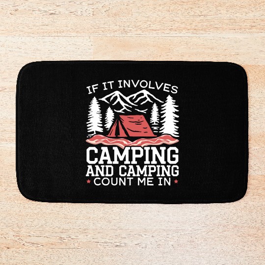 Camping And Bacon Meat Camp Camper I Love Bacon Bath Mats