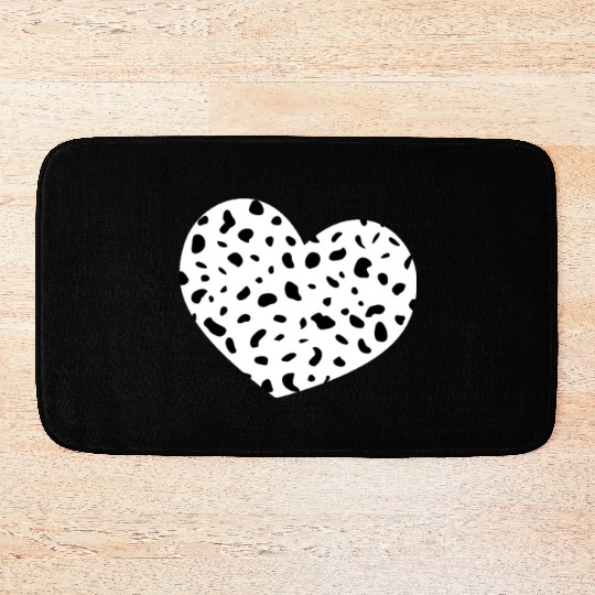 Spotted Heart Dalmatian Bath Mats