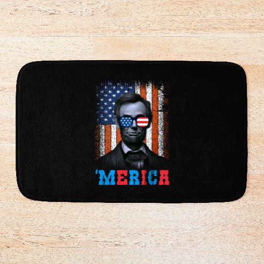 Merica Lincoln Independence Day Party 4th July Bath Mats