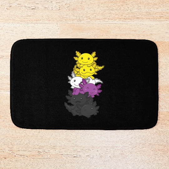 Nonbinary Flag Non Binary Pride Lgbtq Axolotl Bath Mats