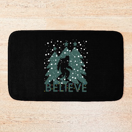 Believe In Bigfoot Lights Sasquatch Bath Mats
