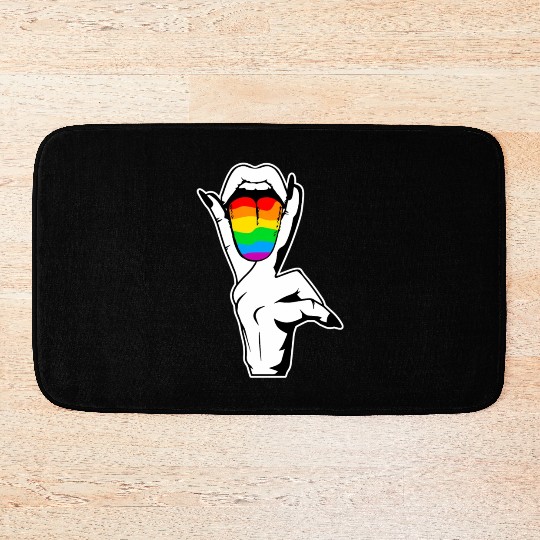 Lesbian Gay Tongue - Lgbtq Bath Mats