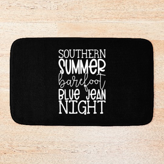Southern Summer Barefoot Blue Jean Night Bath Mats