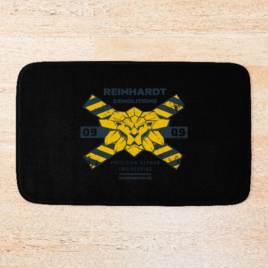 Overwatch 2 Reinhardt Demolitions Icon Logo Bath Mats