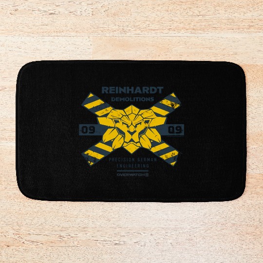 Overwatch 2 Reinhardt Demolitions Icon Logo Bath Mats