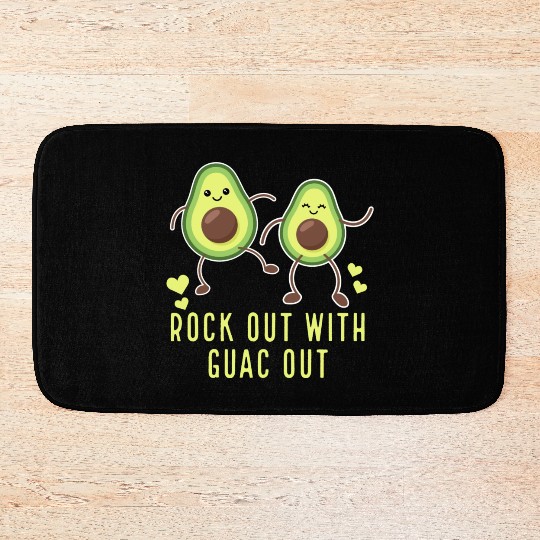 Rock Out With Guac Out Avocado Lover Bath Mats