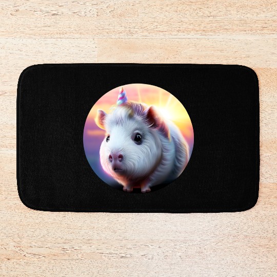 Guinea pig unicorn Bath Mats